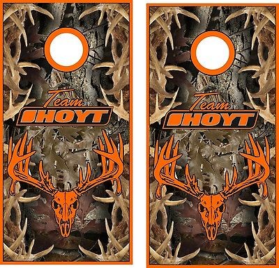 Hoyt 2 Camo Cornhole Bag Toss Game Sticker Set