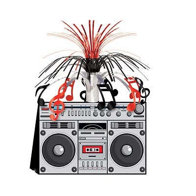 80s Retro Theme Party Boom Box Spray Centrepiece