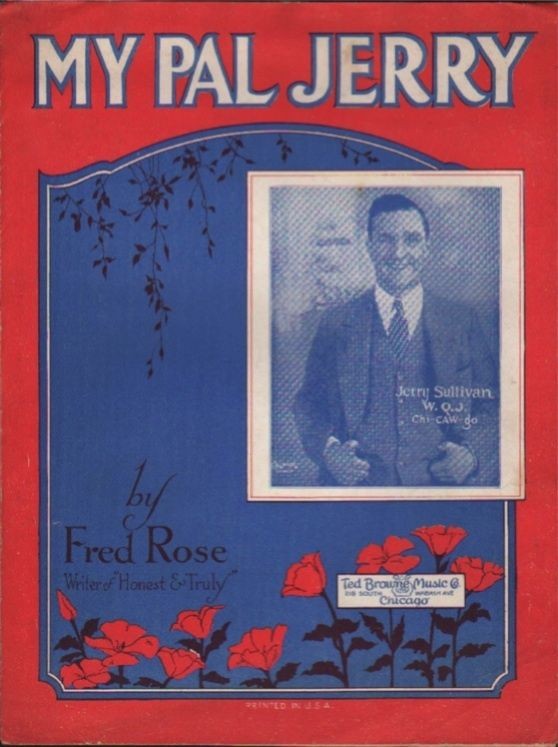 1926 W.Q.J. RADIO, JERRY SULLIVAN piano & ukulele song MY PAL JERRY 