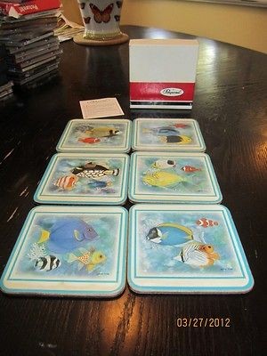   Traditional Coasters w/ Box Tropical fish 9236 0010260220 England