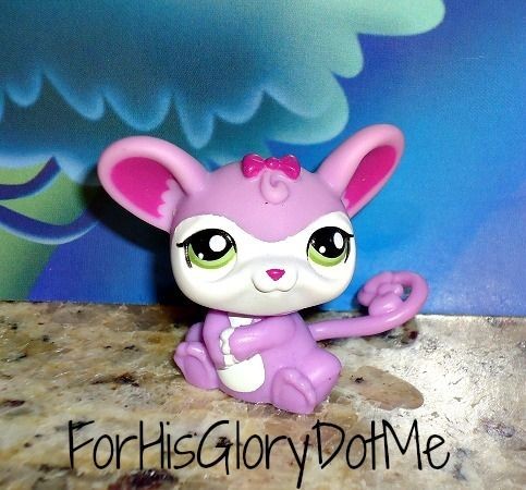 Littlest Pet Shop 2489✿LPS✿Cutes​t Lavender Purple Mouse Rat 