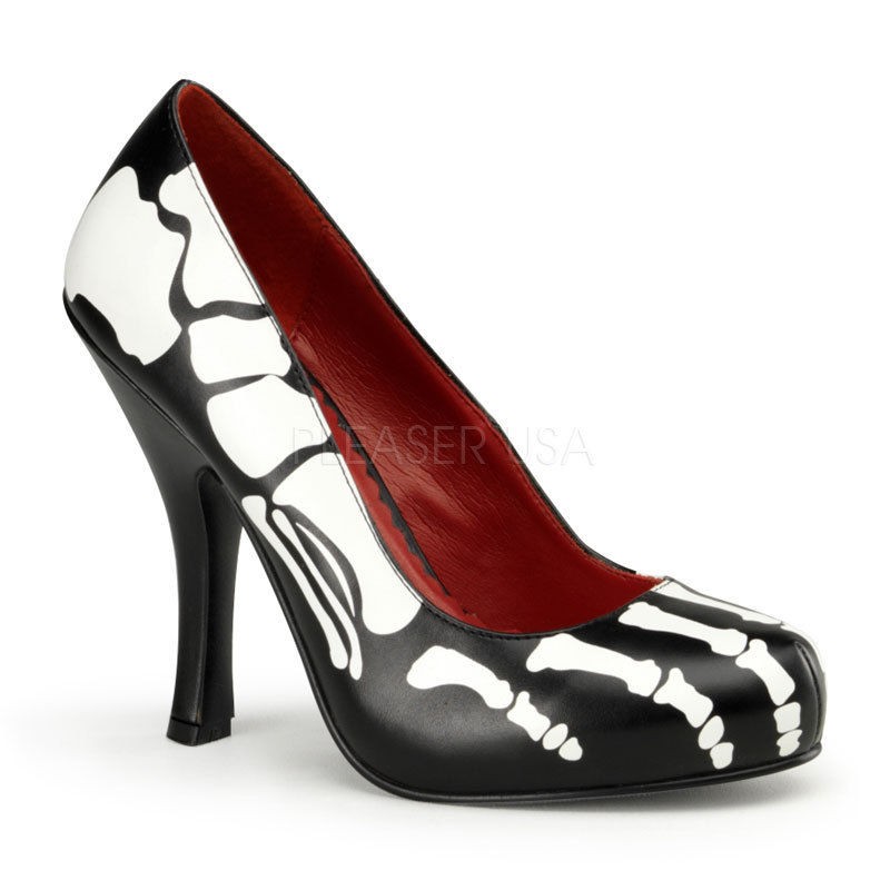 Pleaser Funtasma X ray 12 Skeleton Print High Heels Pumps Costume 