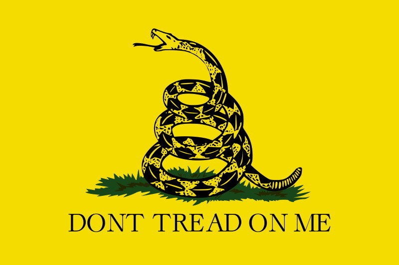 Dont Tread On Me Sticker Decal Sizes 4x4, 8x8, 24x24, 37x37