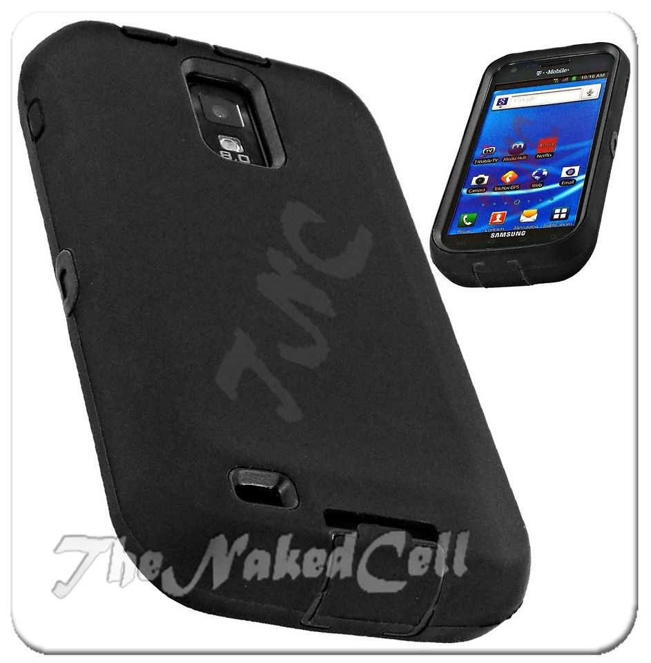   GALAXY S2 II T989 TMOBILE BLACK HARD SILICONE HYBRID CASE COVER SKIN