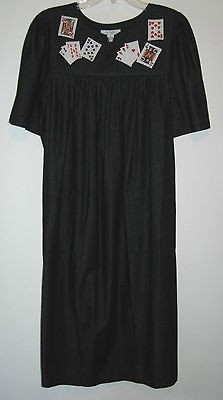 Womens Mu Mu Moo Moo Denim Summer Beach Patio Dress Sz S Black Jack 