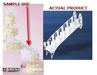 WHITE CAKE DECORATION STEP STAIR LEVEL BRIDGE NEW