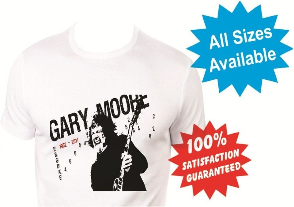 gary moore thin lizzy Mens T Shirt New White Custom Print Tee