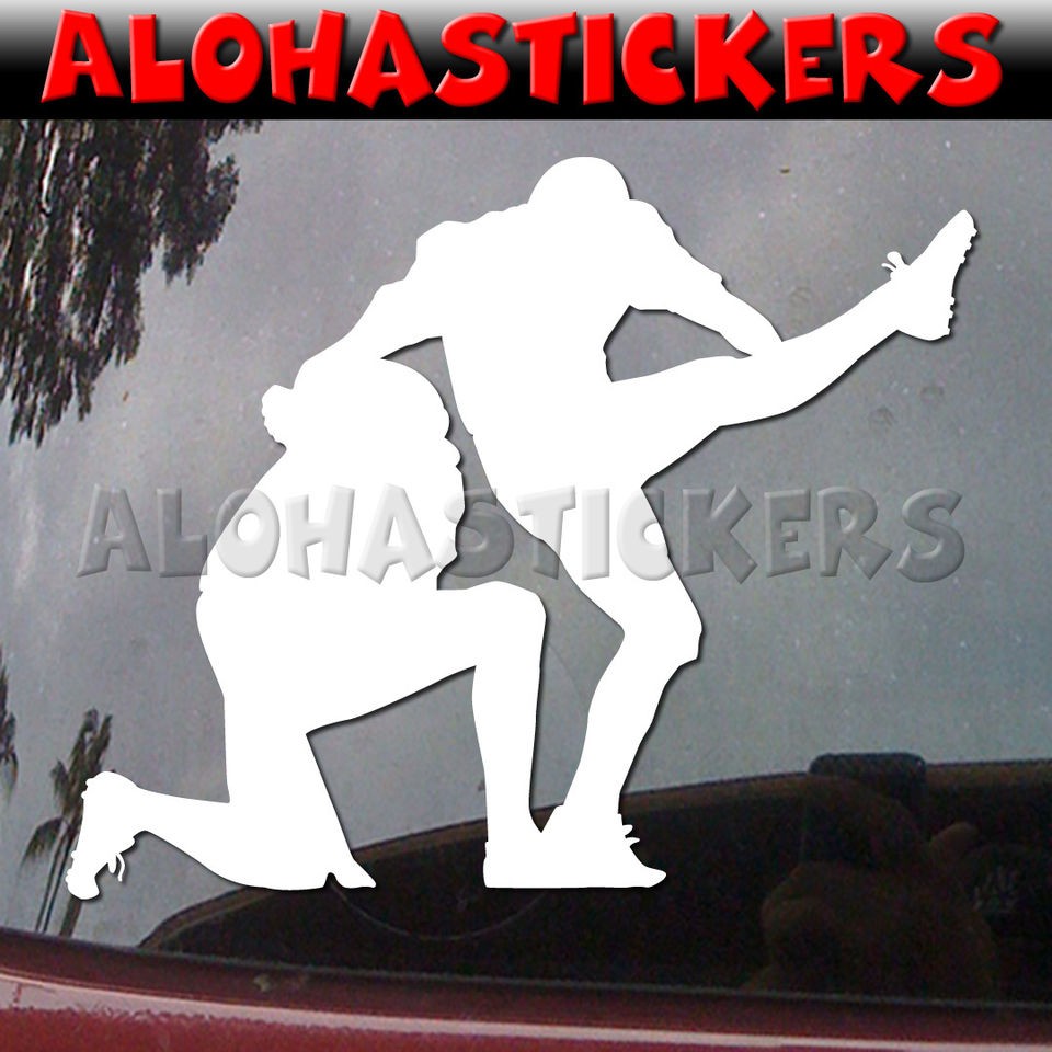 FOOTBALL FIELD GOAL KICKER & HOLDER FG Car Truck Vinyl Decal Window 