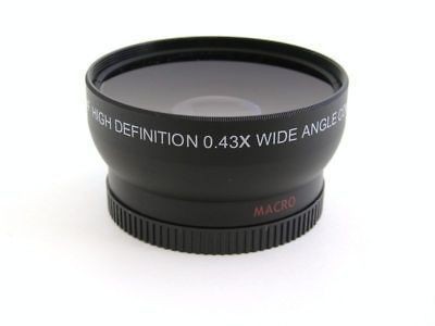 58mm Wide Angle Lens 0.43x fits Canon XSi/450D T3i/600D & cleaning 