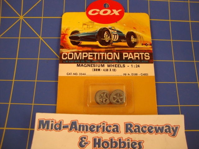 Cox 3346 BRM 4.50 X 13 Mag Wheels 1/24 Vintage in original package