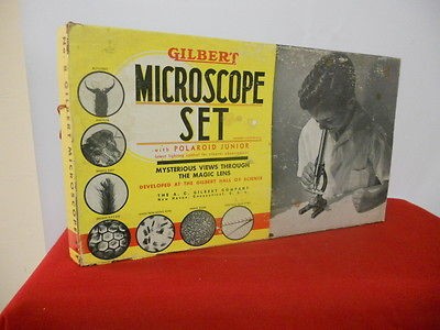 VINTAGE 1930s GILBERT MICROSCOPE NO. 9 SET