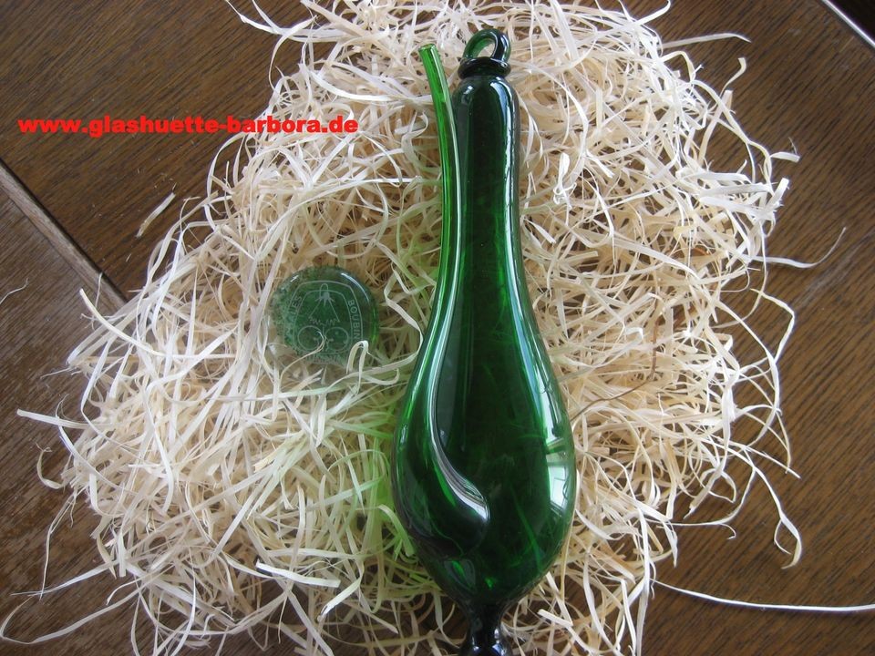 Handblown Weather Glass Goethe Barometer Deep Greeen USA Region Kralik 