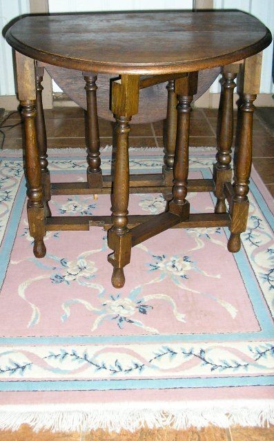 GATELEG TABLE DROP LEAF SOLID OAK SPACE SAVER OVAL DFW TX