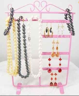 Pink Necklace Bracelet earring Jewelry Display Rack Holder Tree d009