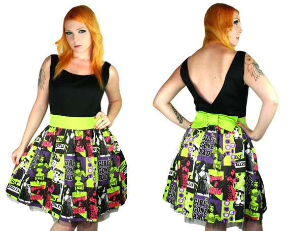   SEXY GOTHIC PUNK EMO ROCKABILLY PIN UP ZOMBIE GONEBAD GRACIE DRESS L