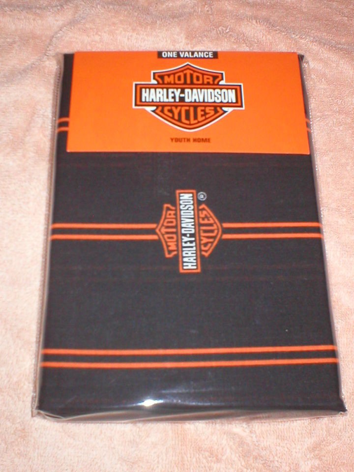 HARLEY DAVIDSON FLAME RIDER ROD POCKET VALANCE NEW IN. PACKAGE.