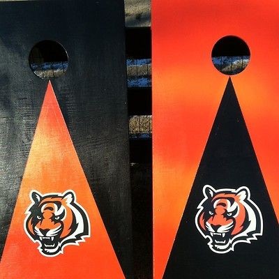 NEW CINCINNATI BENGALS CORNHOLE BOARDS Bean Bag Toss Game 2x4 Ft. Reg 