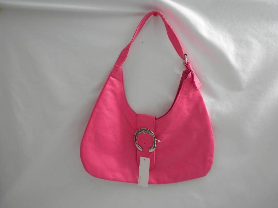 Wholesale 1 PINK LEATHER LIKE HOBO PURSE,Handbag, punk, TEEN New,