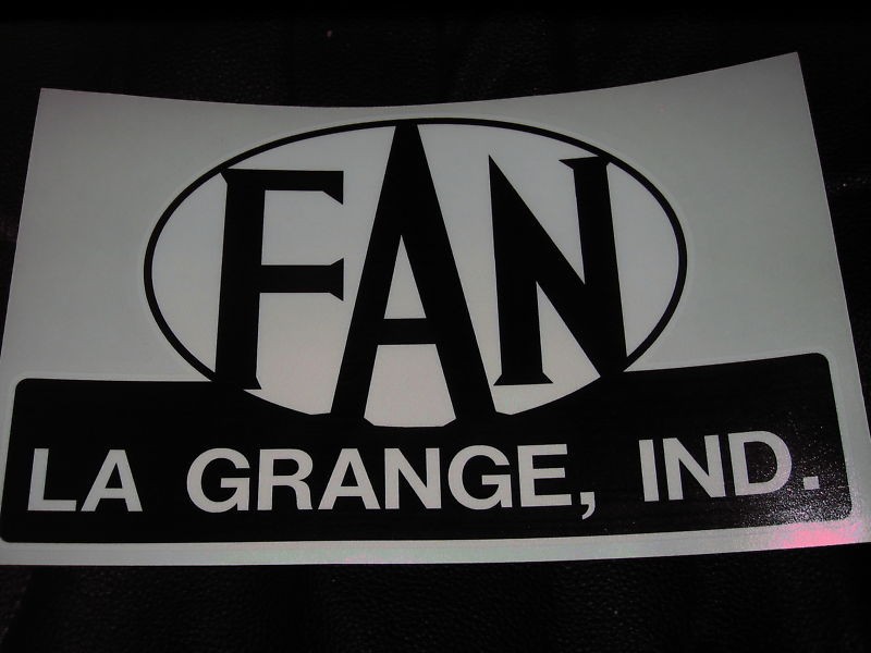 FAN Coach Vintage Travel Trailer decals LA GRANGE, IND.