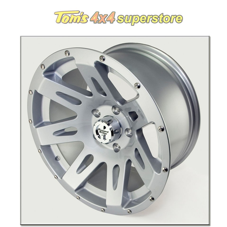 15301.40 Rugged Ridge Aluminum 17 Silver Wheels, 12MM Offset, 5 on 5 