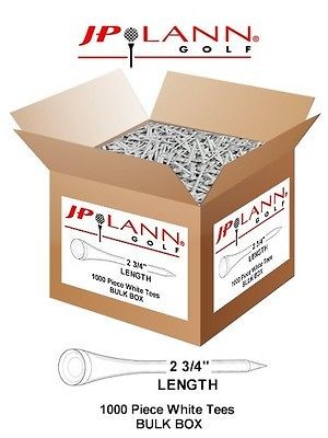 Eco Friendly 2 3/4 Golf Tees 1000 Piece Bulk Box (White) 2 Piece Wood