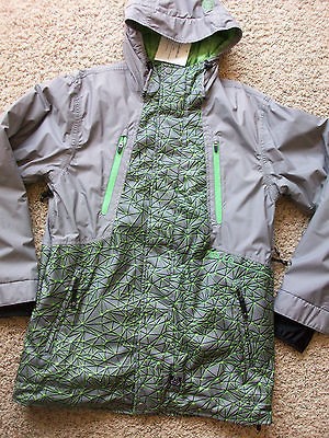   FOCUS INSULATED JACKET GRAY NEON GREEN MENS L SKI SNOWBOARD JACKET