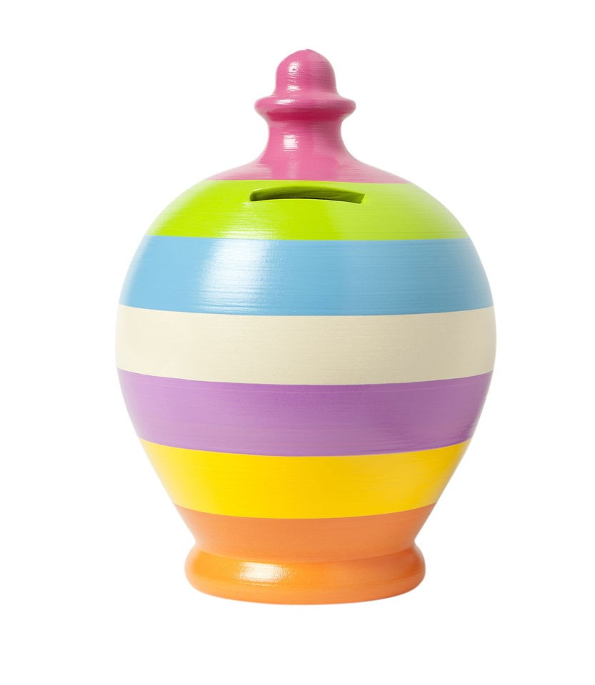 Terramundi Money Pot   Orange, Yellow, Crocus, Blue, Lime & Pink 