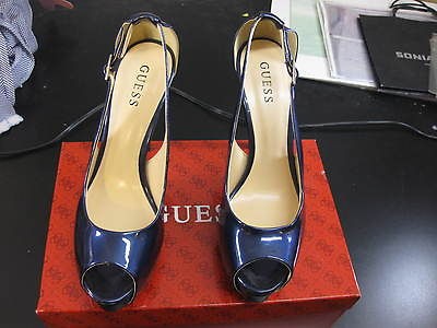 Guess Hondo3 Womens Pumps, Peep Toe Heel Shoes Blue Sizes 8,8.5,9.5 