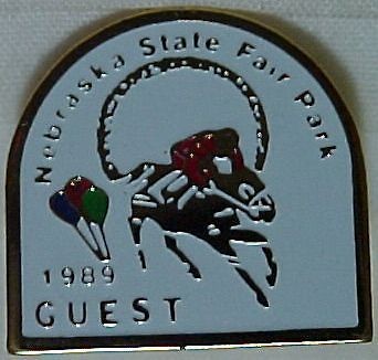 1989 Nebraska State Fair Park Racing Guest Pin Lincoln NE Nebr. Neb.