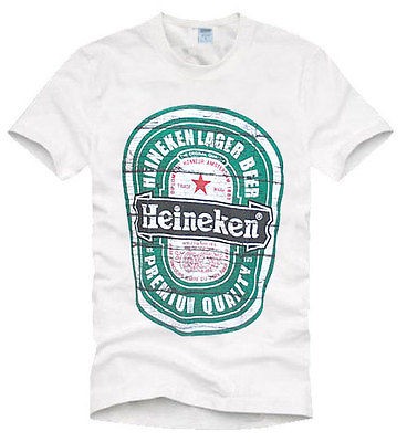 Mens Heineken Beer White Short Sleeve T Shirt Size M