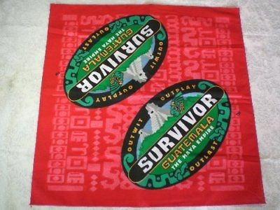 SURVIVOR BANDANA WITH BUFF LOGO Guatemala Red   New