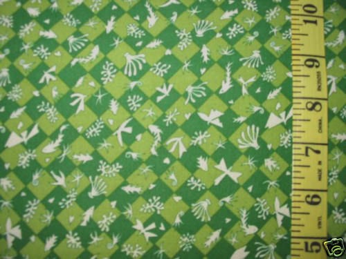 Blank Quilting Matisse Green Check Squares Peace Doves