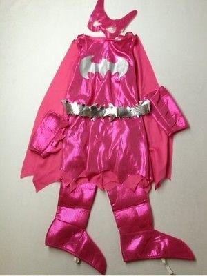 Bat Girl Batgirl Pink Rubies Halloween Costume Dress Up Cape Mask Size 
