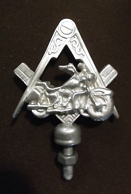 masonic fender/hood ornament, shriners corp.,freemasons,compass and 