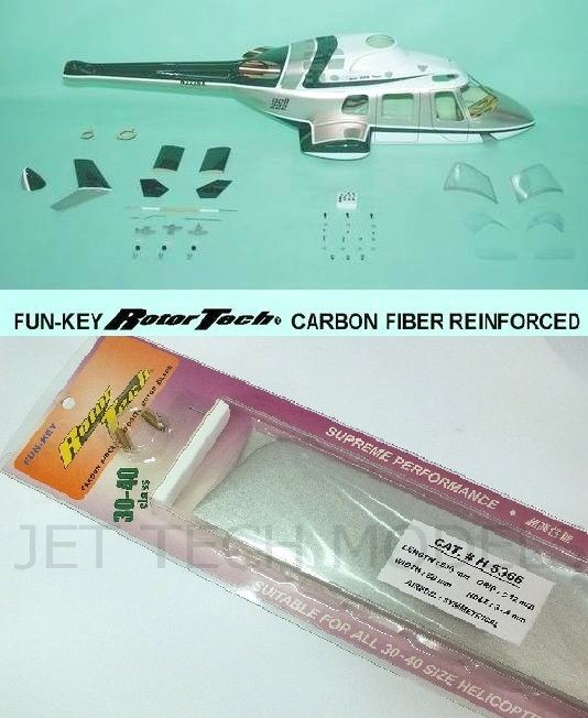 FUNKEY Bell 222 Scale Fuselage .30 Green +Retractable Landing Gear +RT 