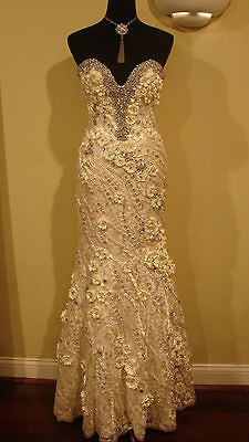 PAGENT PROM RED CARPET LONG GOWN TERANI COUTURE DRESS size 2 4.