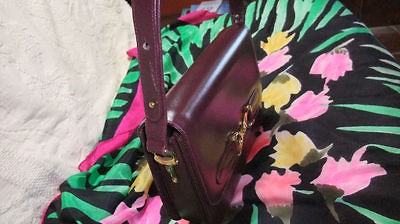 Beaut Vint HARRODS Burgundy Leather Shoulder Bag Mint