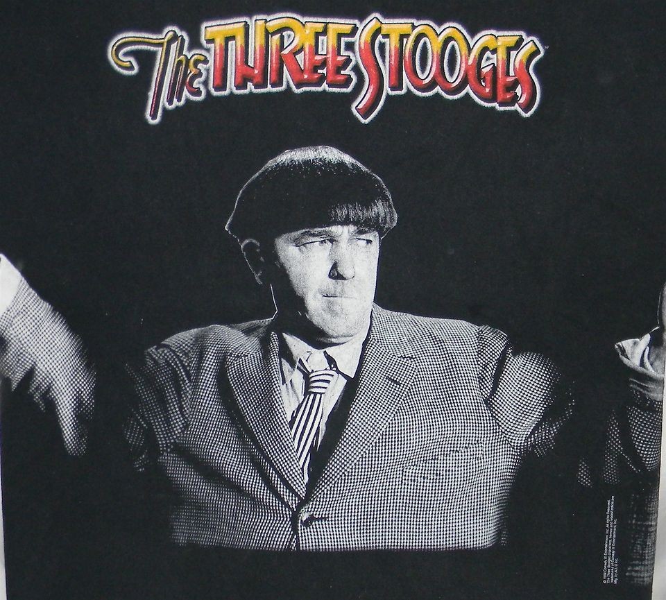   Stooges T Shirt Black Size XXL 2XL Moe Howard Larry Fine Curly 1999