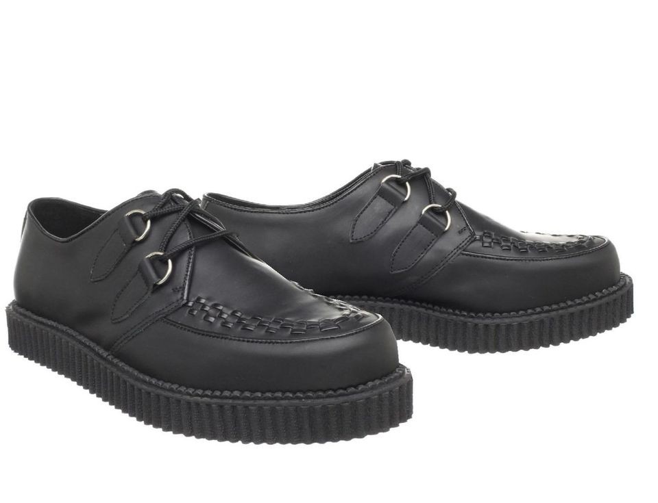 DEMONIA BLACK 1 PLATFORM LEATHER CREEPER MENS 4 13