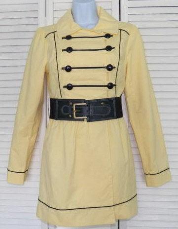 JUNIORS YELLOW CANDIES JACKET/TRENCH COAT/PEACOAT SIZE M/MEDIUM NWOT