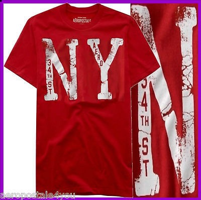 AEROPOSTALE NY 34th AERO STREET SCRATCH GRAPHICS T SHIRT Mens Bright 