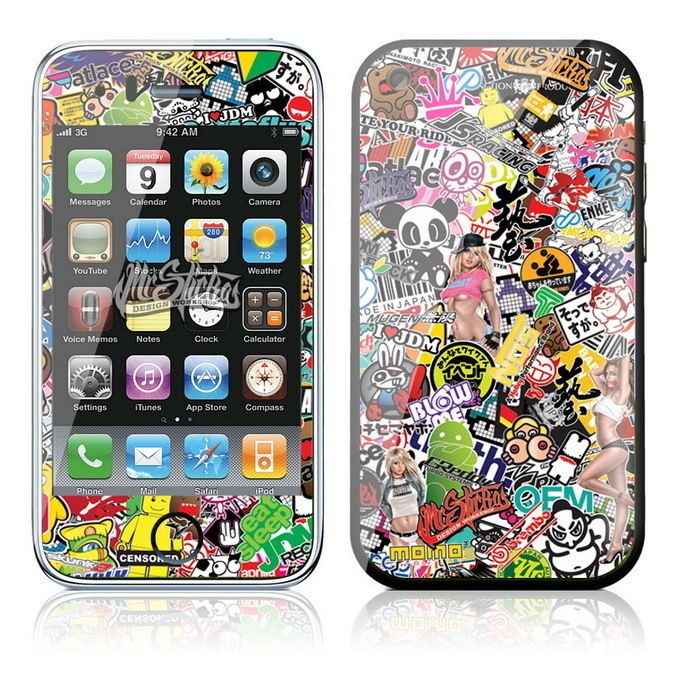 iPhone 3G 3GS Skin Sticker Kit Sticker Bomb v1