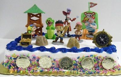   the Neverland Pirates Birthday Cake Topper w Jake, Izzy, Cubby, Hook
