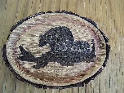 BEAR SILHOUETTE SOAP DISH HUNTING DECORATION CABIN LY10054