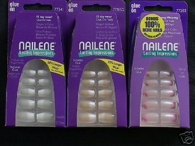 NAILENE LASTING IMPRESSIONS GLUE ON NAILS 3 SETS