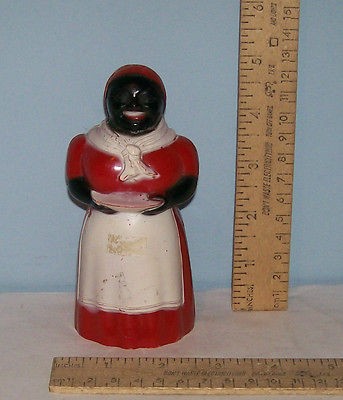 AUNT JEMIMA   SALT SHAKER   Red Plastic   Black Americana   DAMAGED As 