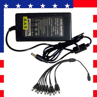 12V CCTV Camera AC Adapter Power Supply Box 8 9 10 Port