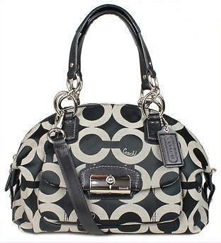 nwt coach kristin op art sateen domed satchel f19329