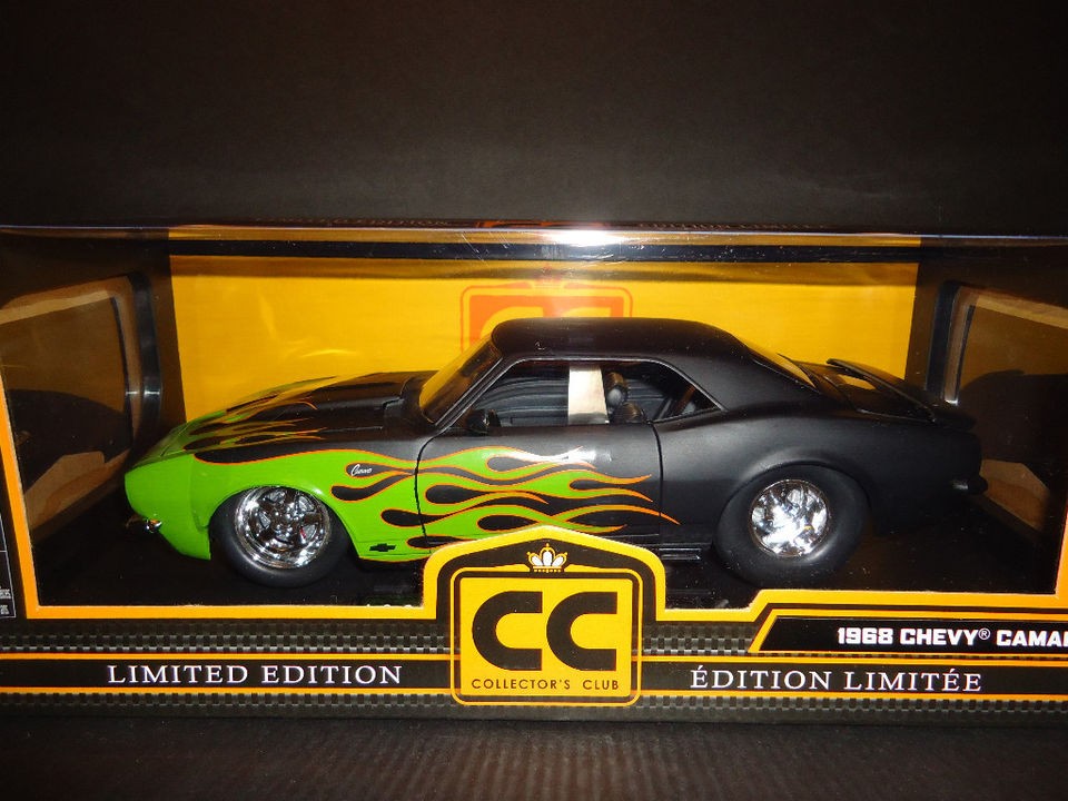 Jada Chevrolet Camaro SS 1968 Flat Black w/ green flame 1/18 Limited 