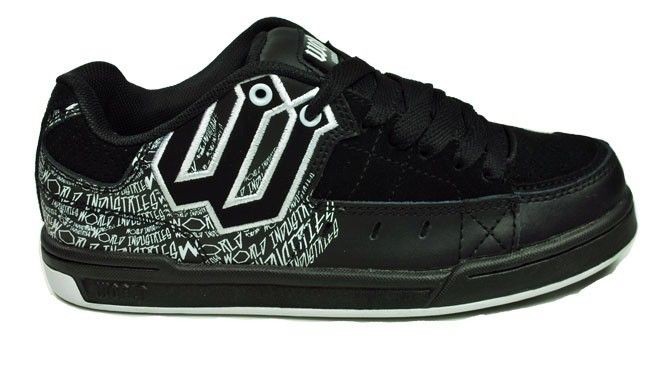 WORLD INDUSTRIES VANDAL BLACK WHITE SKATEBOARDING MEN ATHLETIC SHOES 